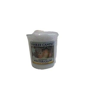 NEW Yankee Candle Winter Glow Votive Candle Retired Scent 1.75 Oz 2 Inches White